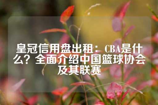 皇冠信用盘出租：CBA是什么？全面介绍中国篮球协会及其联赛