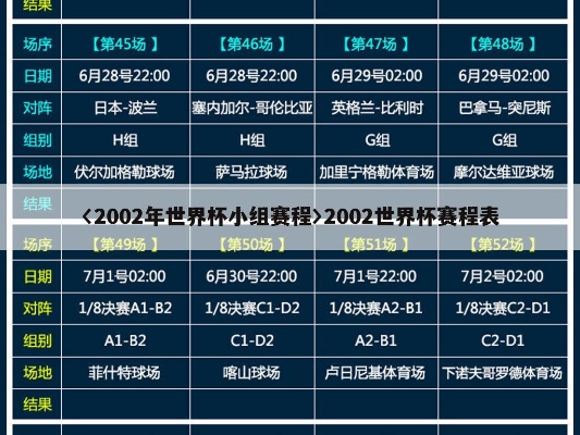 2002世界杯中国赛程 2002世界杯赛程表-第3张图片-www.211178.com_果博福布斯